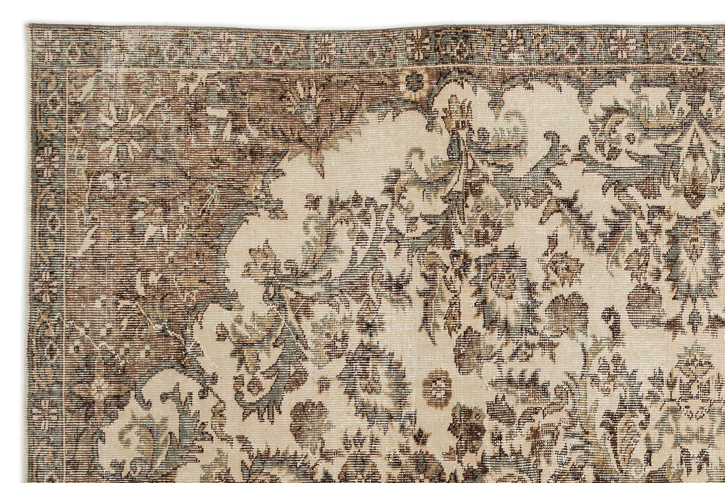 Beige Over Dyed Vintage Rug 6'4'' x 9'9'' ft 194 x 298 cm