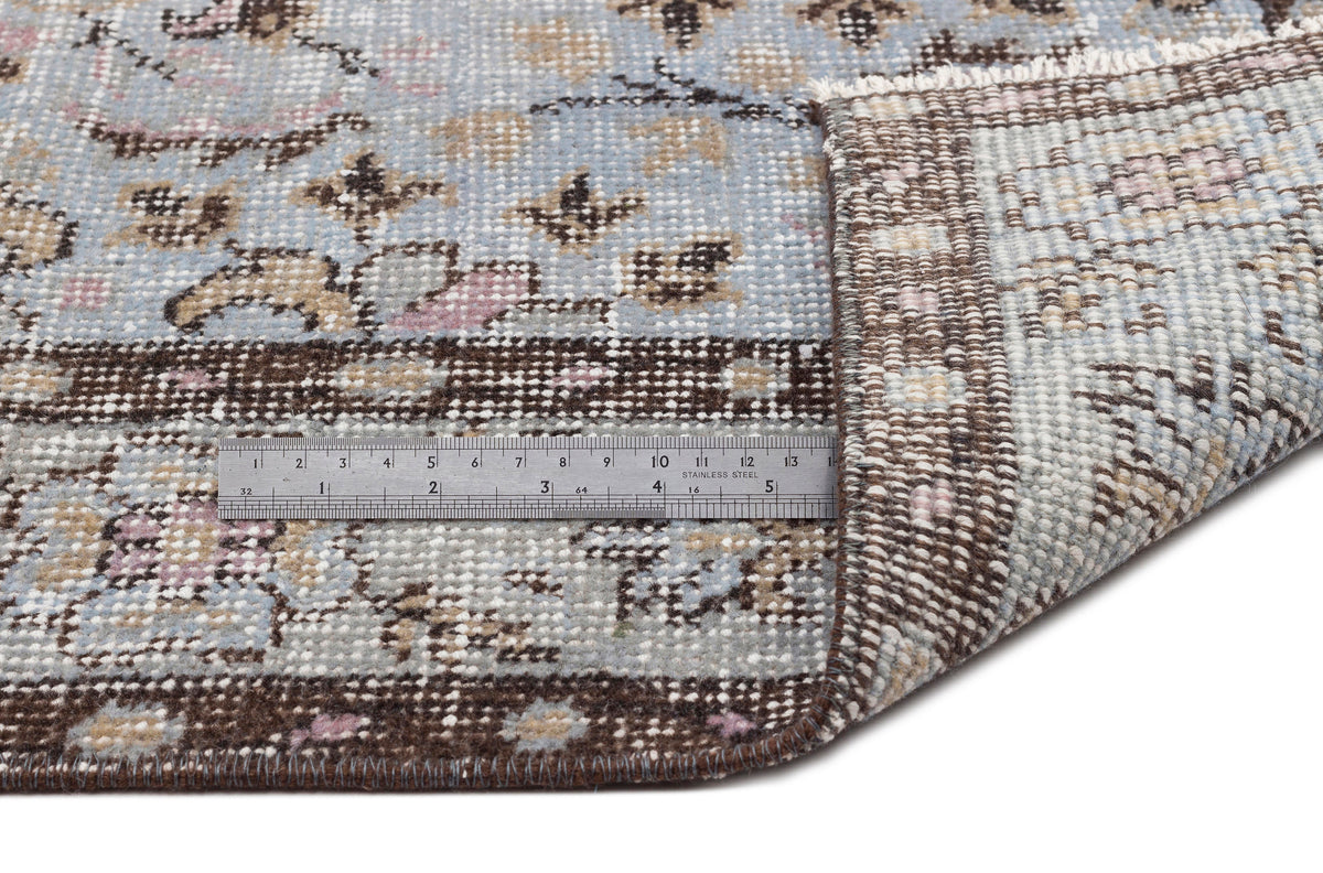 Blue Over Dyed Vintage Rug 4&#39;9&#39;&#39; x 8&#39;5&#39;&#39; ft 146 x 256 cm