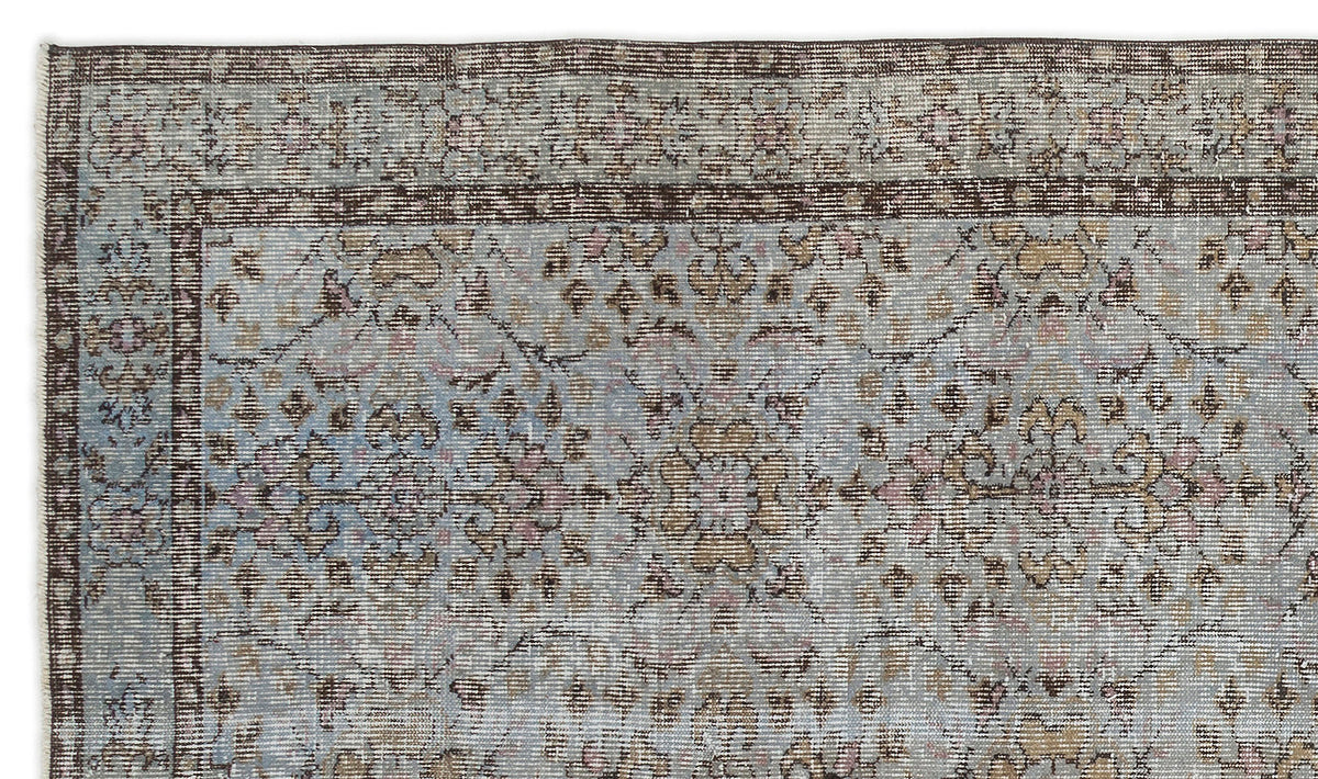 Blue Over Dyed Vintage Rug 4&#39;9&#39;&#39; x 8&#39;5&#39;&#39; ft 146 x 256 cm