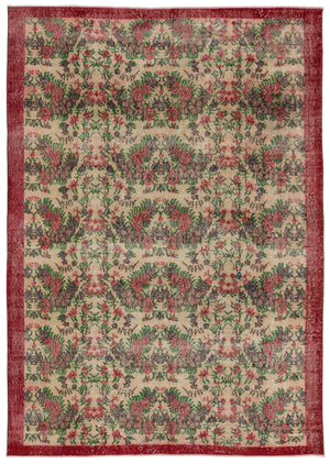 Retro Over Dyed Vintage Rug 7'0'' x 10'3'' ft 214 x 313 cm