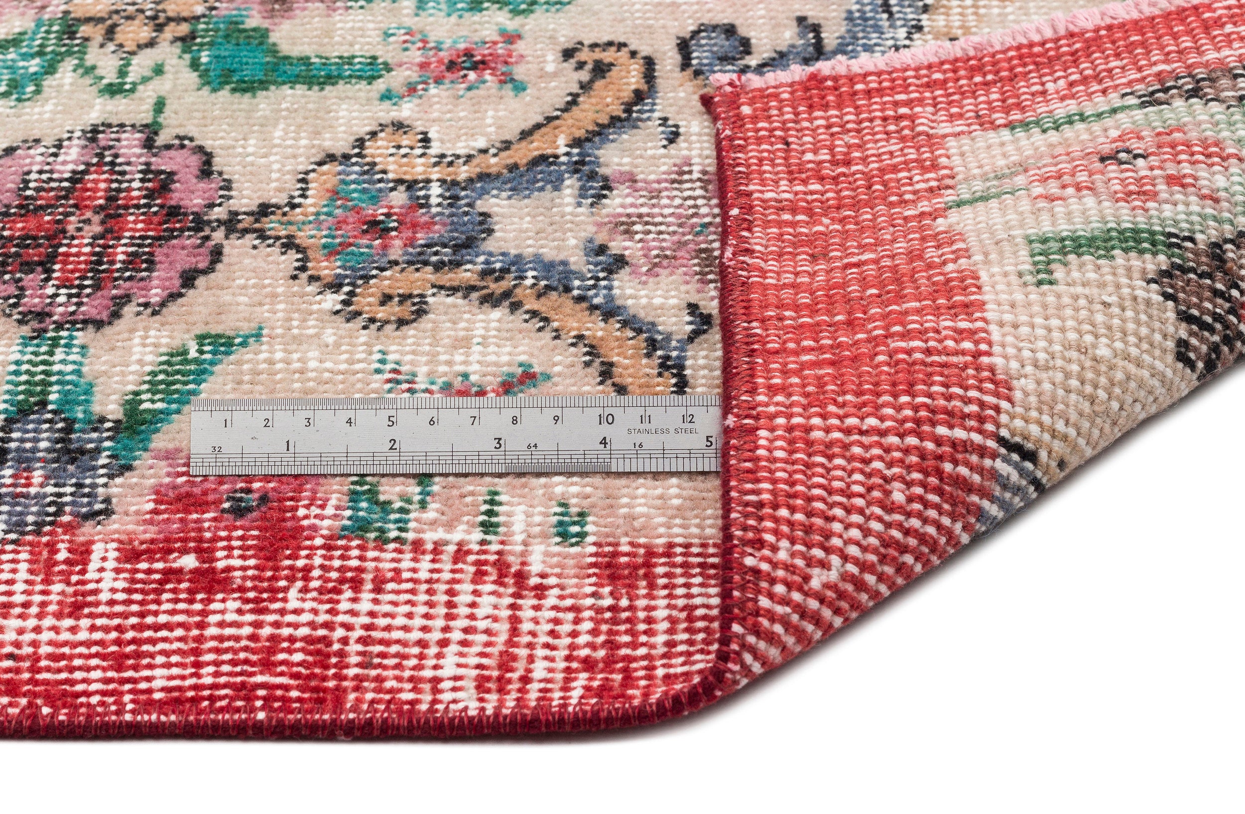 Retro Over Dyed Vintage Rug 5'1'' x 8'11'' ft 155 x 271 cm