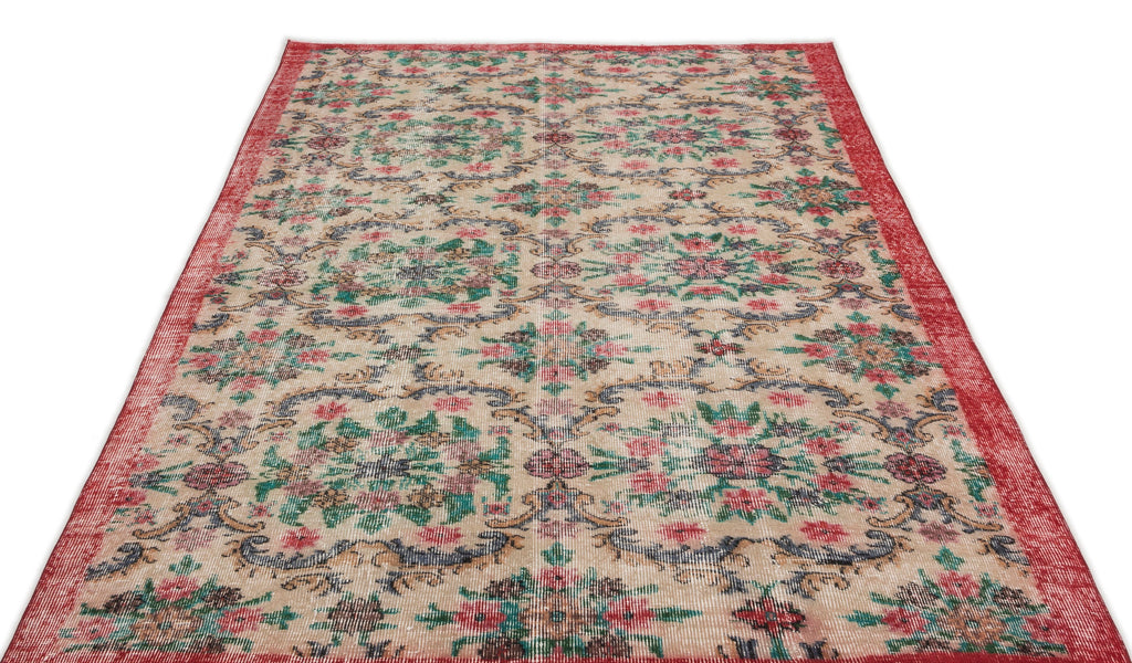 Retro Over Dyed Vintage Rug 5'1'' x 8'11'' ft 155 x 271 cm