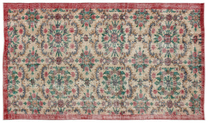 Retro Over Dyed Vintage Rug 5'1'' x 8'11'' ft 155 x 271 cm