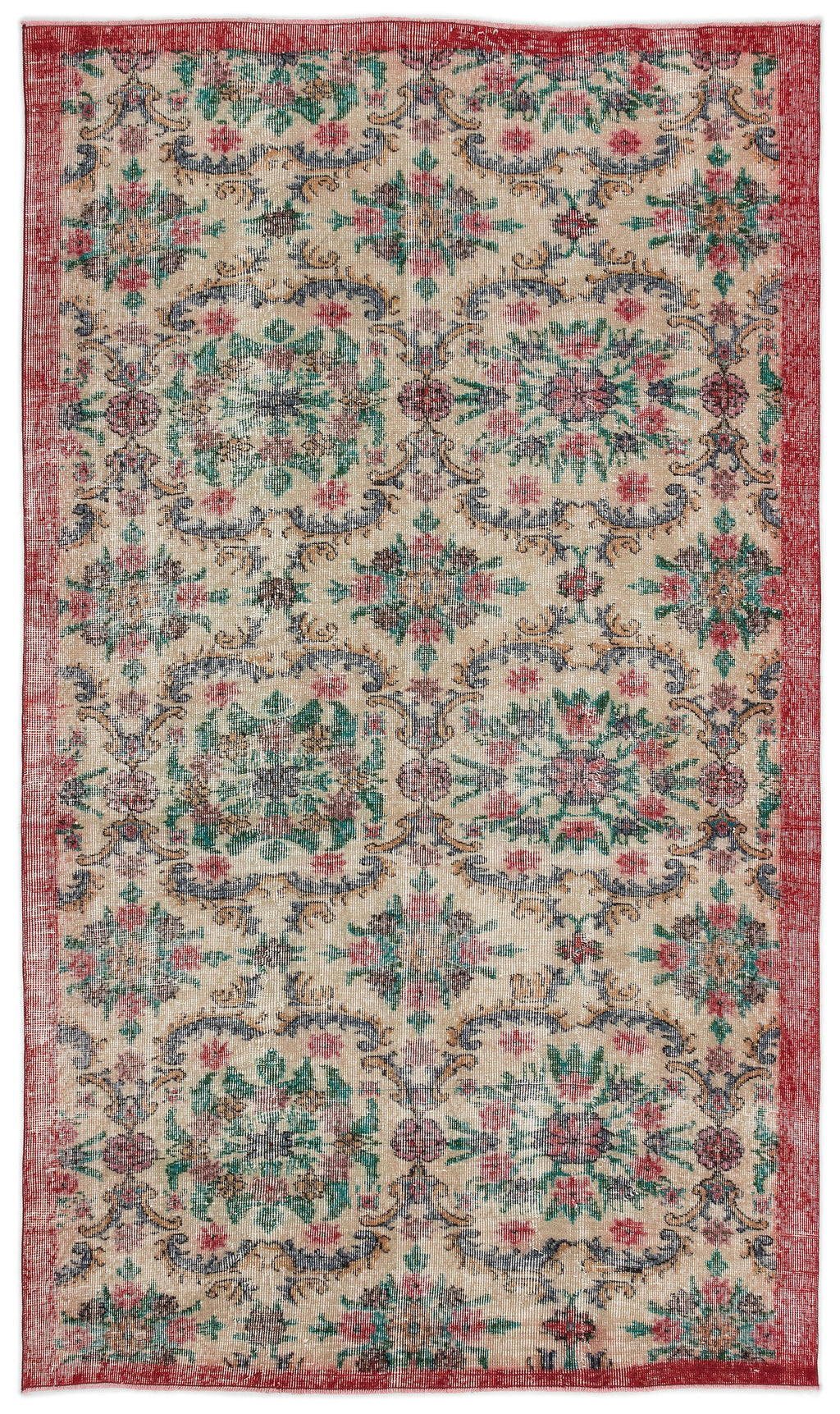 Retro Over Dyed Vintage Rug 5'1'' x 8'11'' ft 155 x 271 cm