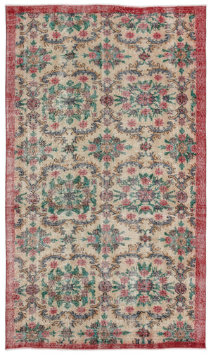 Retro Over Dyed Vintage Rug 5'1'' x 8'11'' ft 155 x 271 cm