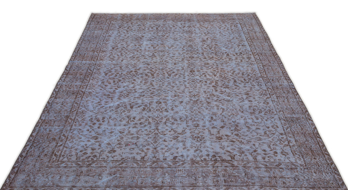 Blue Over Dyed Vintage Rug 5&#39;5&#39;&#39; x 8&#39;11&#39;&#39; ft 164 x 271 cm