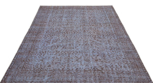 Blue Over Dyed Vintage Rug 5'5'' x 8'11'' ft 164 x 271 cm