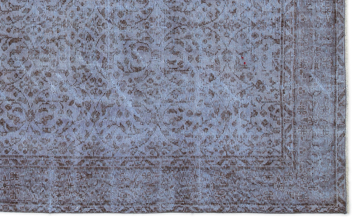 Blue Over Dyed Vintage Rug 5&#39;5&#39;&#39; x 8&#39;11&#39;&#39; ft 164 x 271 cm