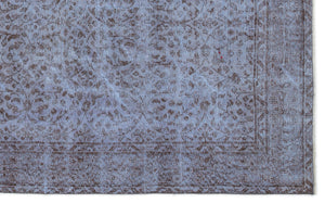 Blue Over Dyed Vintage Rug 5'5'' x 8'11'' ft 164 x 271 cm