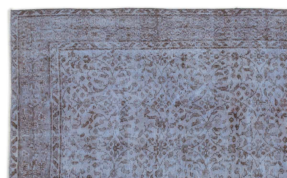 Blue Over Dyed Vintage Rug 5&#39;5&#39;&#39; x 8&#39;11&#39;&#39; ft 164 x 271 cm