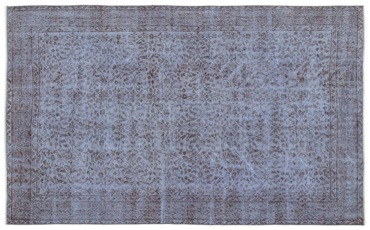 Blue Over Dyed Vintage Rug 5&#39;5&#39;&#39; x 8&#39;11&#39;&#39; ft 164 x 271 cm