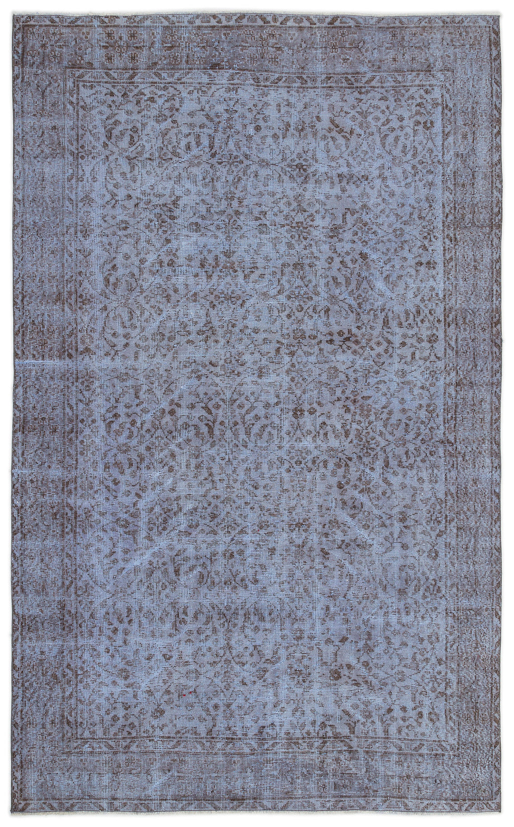 Blue Over Dyed Vintage Rug 5'5'' x 8'11'' ft 164 x 271 cm