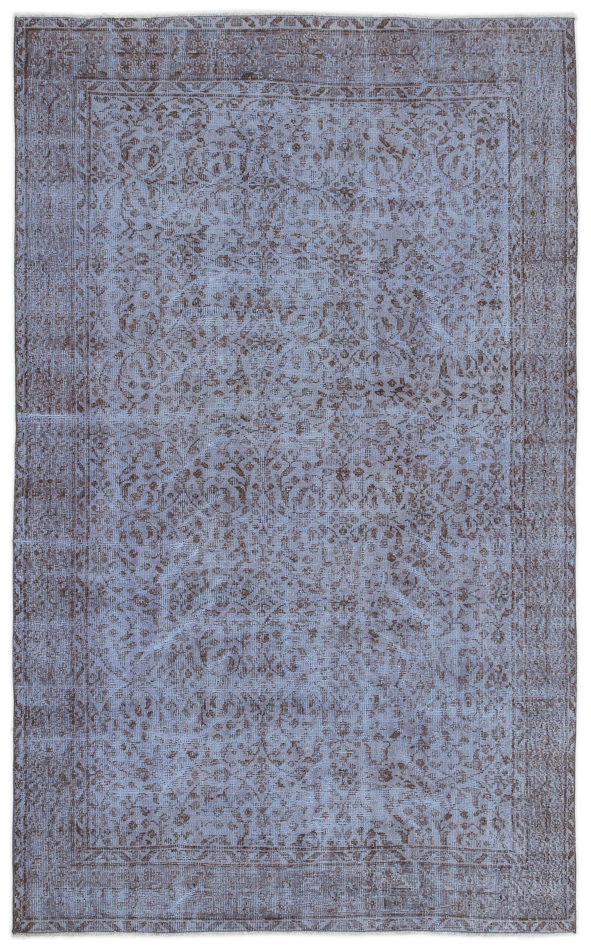 Blue Over Dyed Vintage Rug 5&#39;5&#39;&#39; x 8&#39;11&#39;&#39; ft 164 x 271 cm