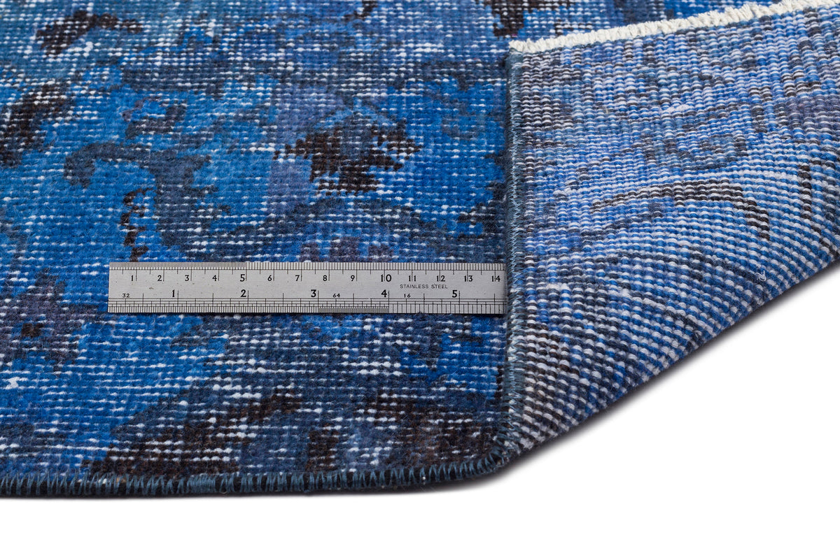Blue Over Dyed Vintage Rug 6&#39;6&#39;&#39; x 10&#39;1&#39;&#39; ft 198 x 308 cm