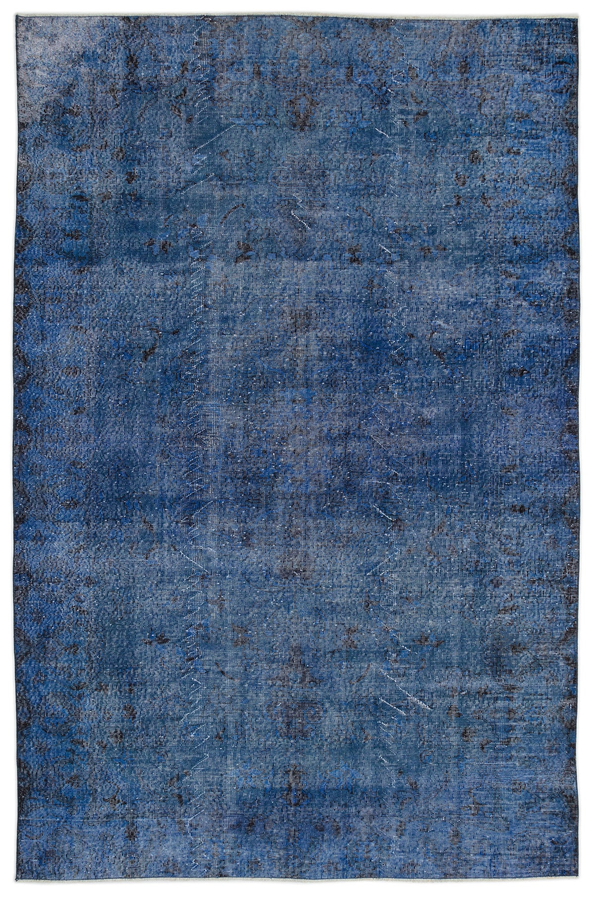Blue Over Dyed Vintage Rug 6&#39;6&#39;&#39; x 10&#39;1&#39;&#39; ft 198 x 308 cm