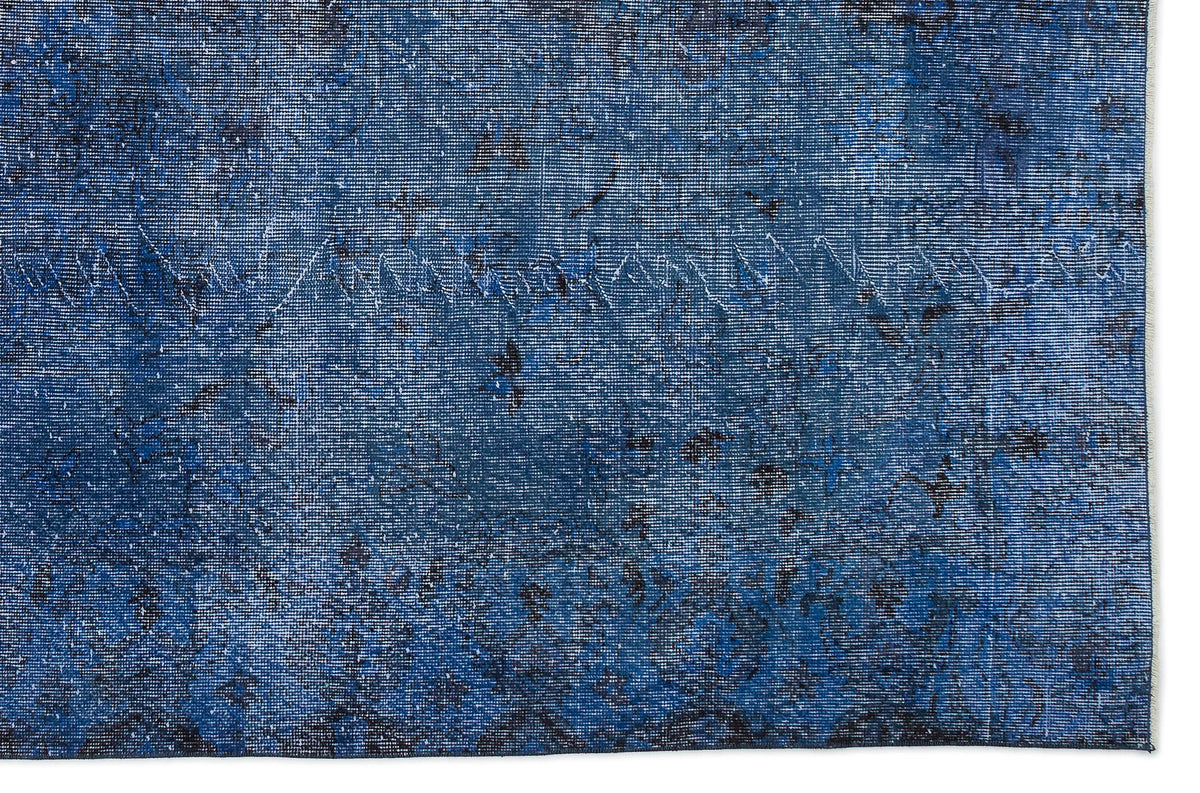 Blue Over Dyed Vintage Rug 6&#39;6&#39;&#39; x 10&#39;1&#39;&#39; ft 198 x 308 cm