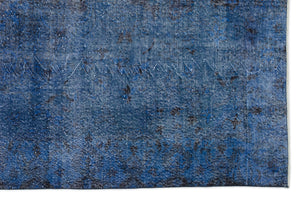 Blue Over Dyed Vintage Rug 6'6'' x 10'1'' ft 198 x 308 cm