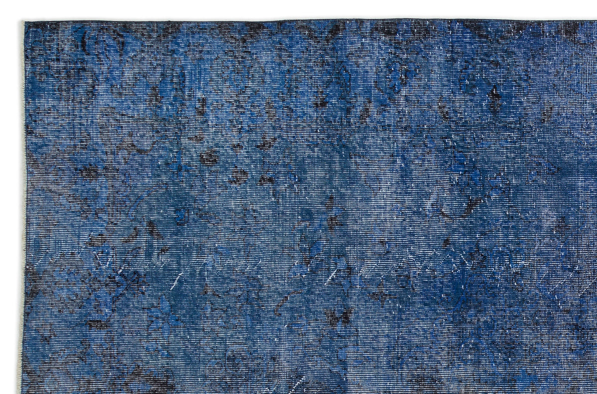 Blue Over Dyed Vintage Rug 6&#39;6&#39;&#39; x 10&#39;1&#39;&#39; ft 198 x 308 cm