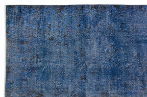 Blue Over Dyed Vintage Rug 6'6'' x 10'1'' ft 198 x 308 cm