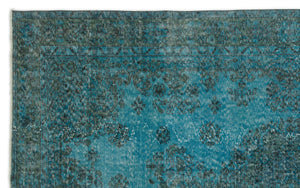Turquoise  Over Dyed Vintage Rug 5'8'' x 9'0'' ft 173 x 275 cm