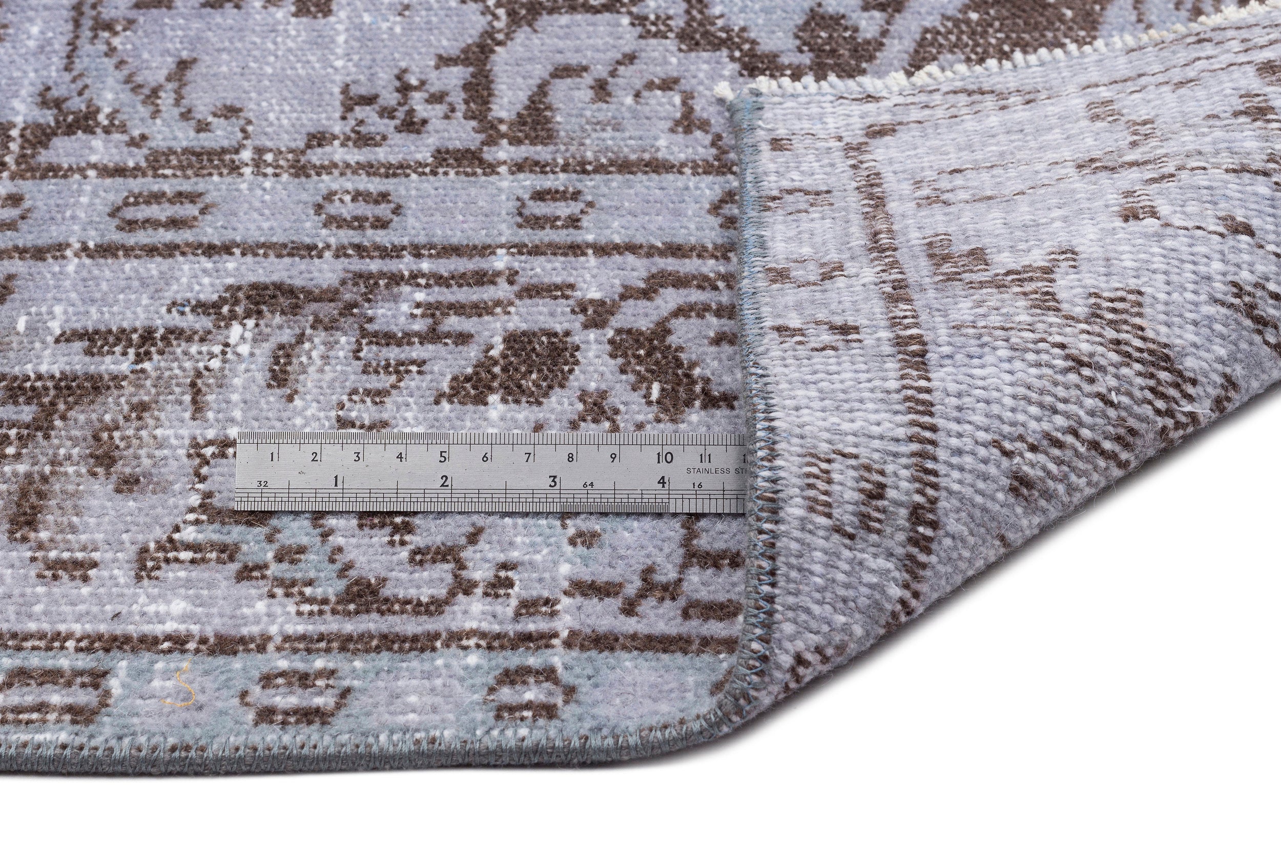 Blue Over Dyed Vintage Rug 5'6'' x 9'3'' ft 168 x 281 cm
