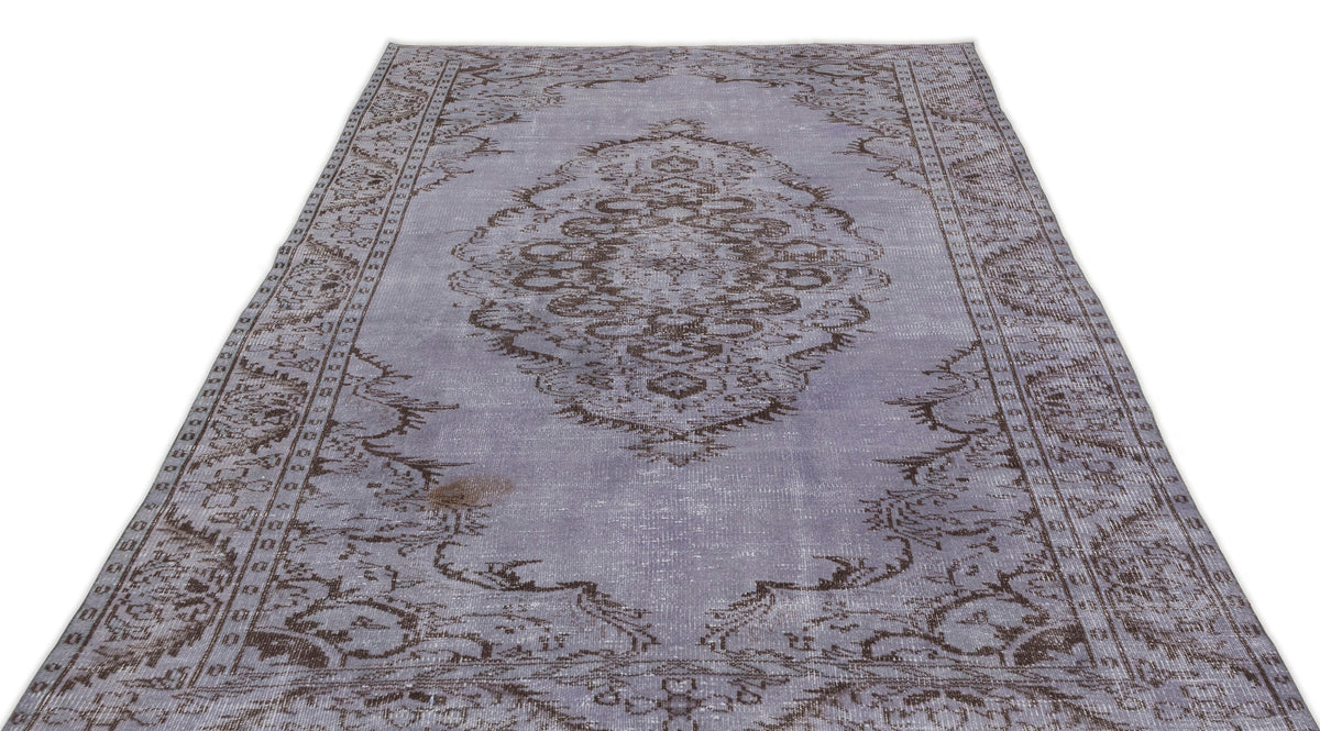 Blue Over Dyed Vintage Rug 5&#39;6&#39;&#39; x 9&#39;3&#39;&#39; ft 168 x 281 cm