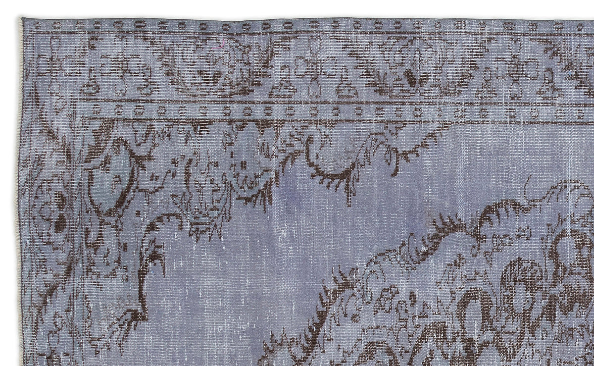 Blue Over Dyed Vintage Rug 5&#39;6&#39;&#39; x 9&#39;3&#39;&#39; ft 168 x 281 cm
