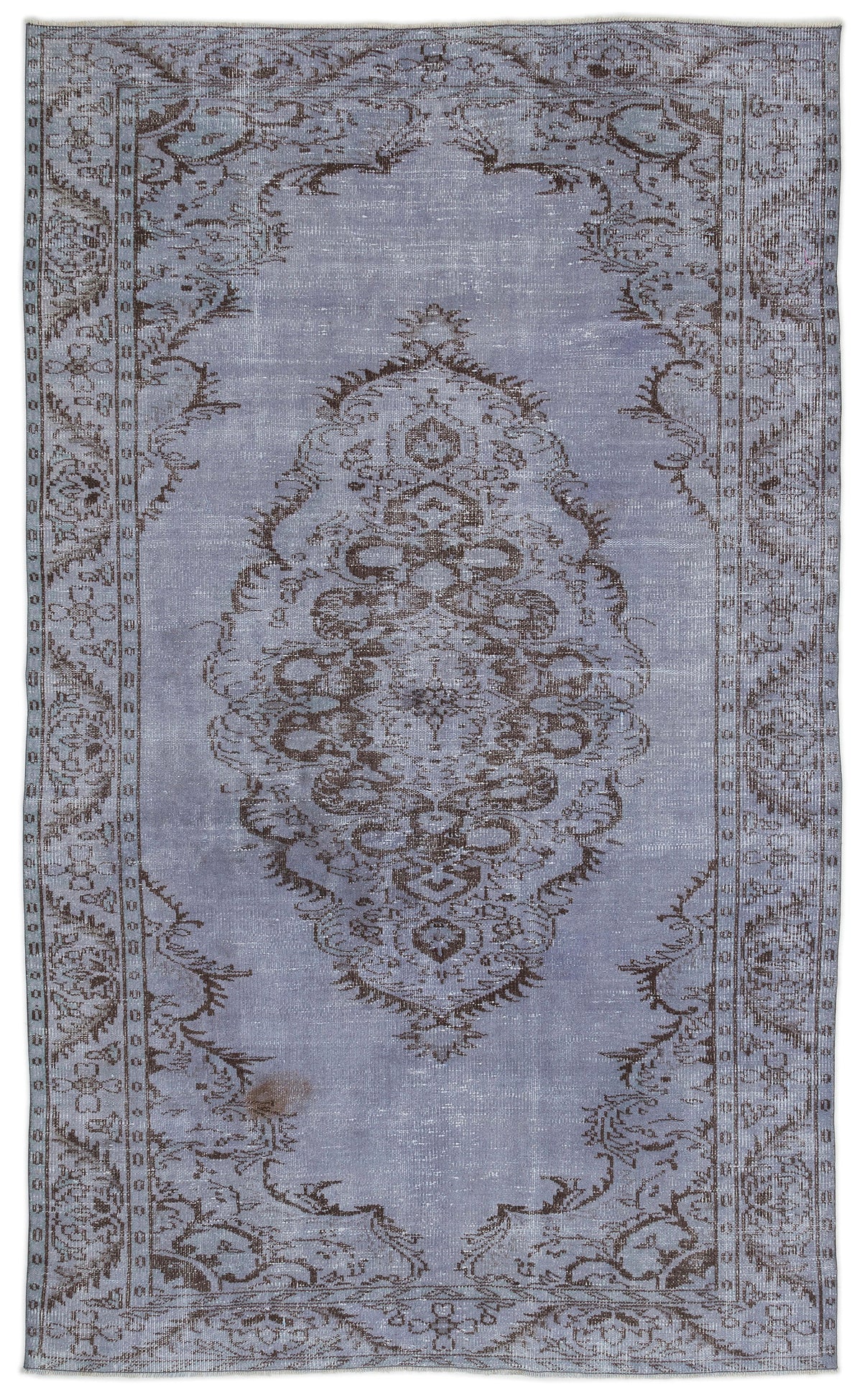 Blue Over Dyed Vintage Rug 5&#39;6&#39;&#39; x 9&#39;3&#39;&#39; ft 168 x 281 cm