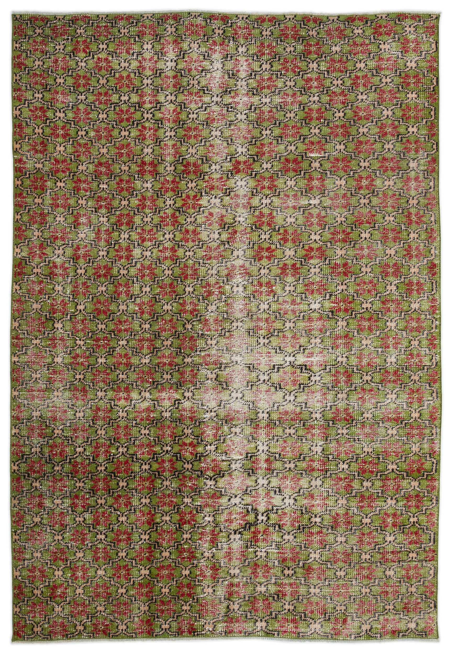 Retro Over Dyed Vintage Rug 5'7'' x 8'3'' ft 171 x 251 cm