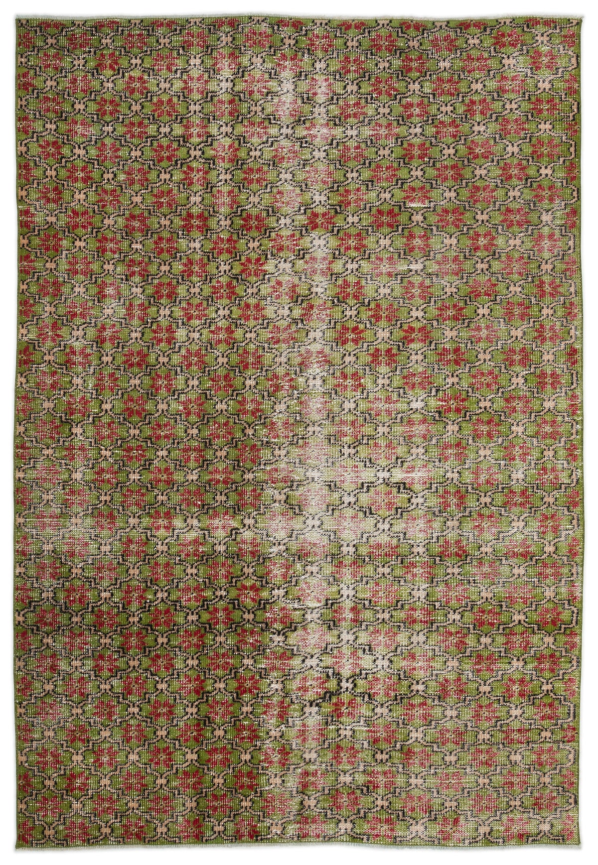 Retro Over Dyed Vintage Rug 5&#39;7&#39;&#39; x 8&#39;3&#39;&#39; ft 171 x 251 cm