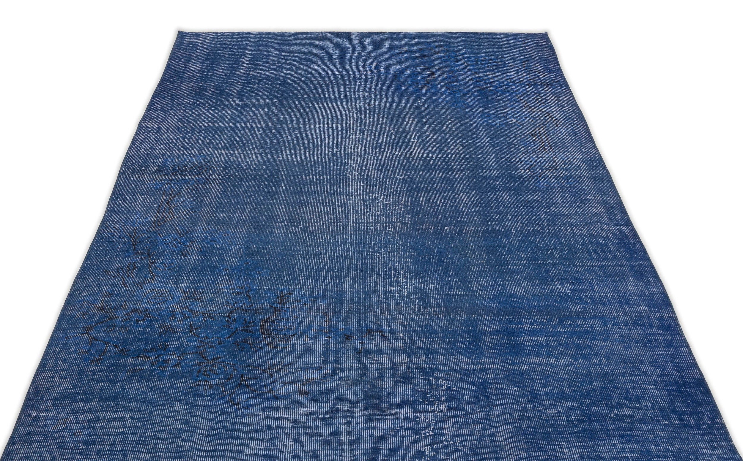 Blue Over Dyed Vintage Rug 4'8'' x 8'7'' ft 142 x 262 cm