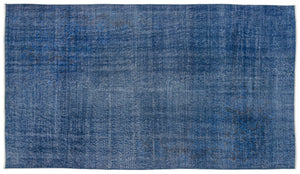 Blue Over Dyed Vintage Rug 4'8'' x 8'7'' ft 142 x 262 cm