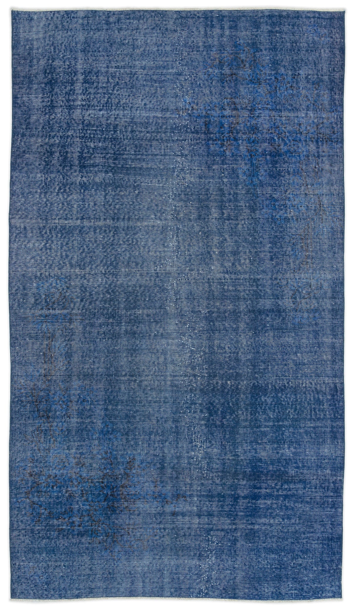 Blue Over Dyed Vintage Rug 4&#39;8&#39;&#39; x 8&#39;7&#39;&#39; ft 142 x 262 cm