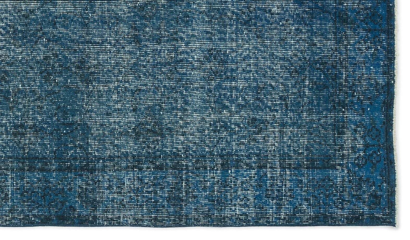 Turquoise  Over Dyed Vintage Rug 4'5'' x 7'6'' ft 135 x 229 cm
