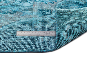 Turquoise  Over Dyed Vintage Rug 5'11'' x 9'5'' ft 180 x 288 cm
