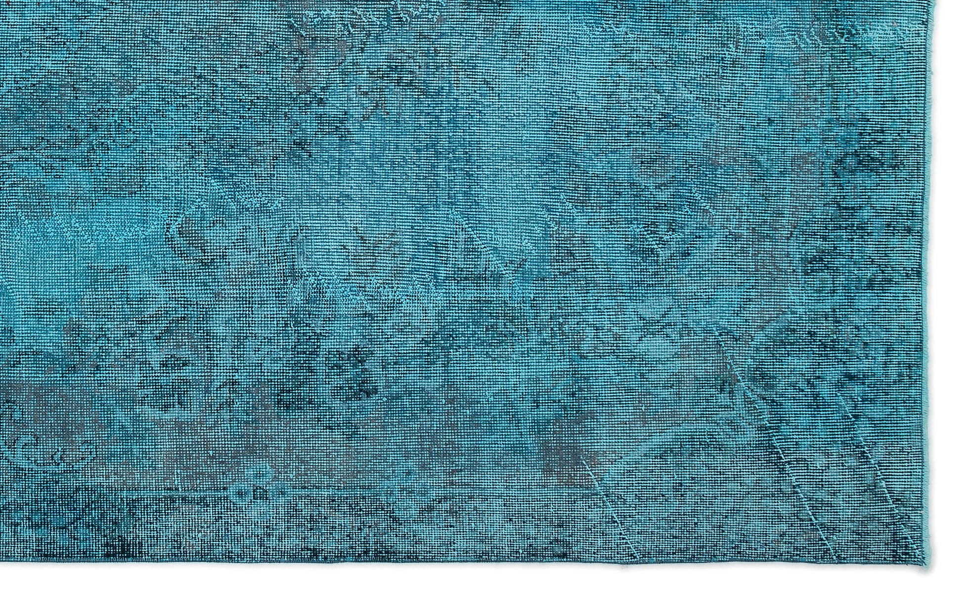 Turquoise  Over Dyed Vintage Rug 5'11'' x 9'5'' ft 180 x 288 cm