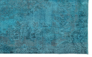 Turquoise  Over Dyed Vintage Rug 5'11'' x 9'5'' ft 180 x 288 cm