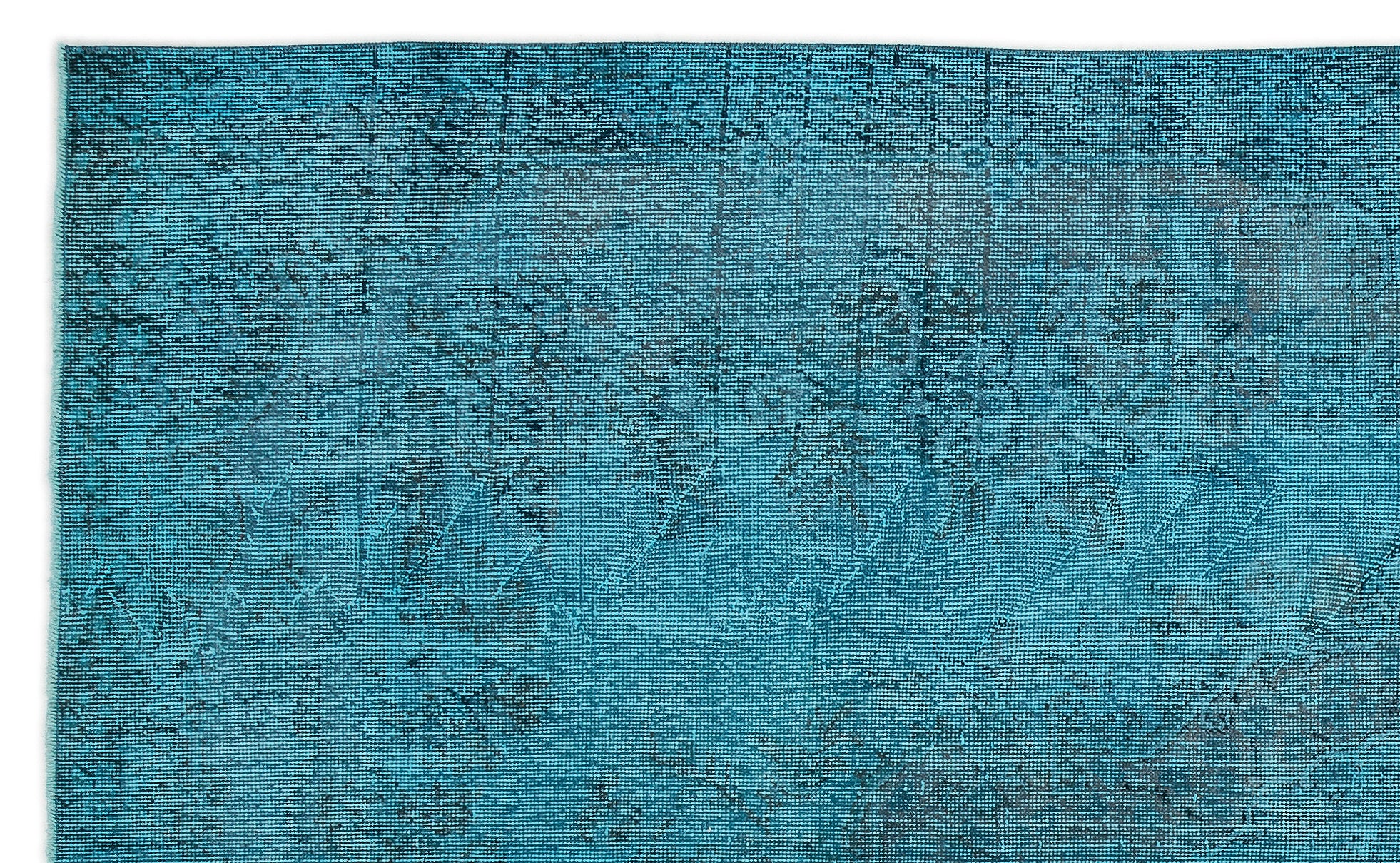 Turquoise  Over Dyed Vintage Rug 5'11'' x 9'5'' ft 180 x 288 cm