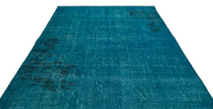 Turquoise  Over Dyed Vintage Rug 6'9'' x 10'4'' ft 205 x 316 cm