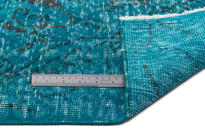 Turquoise  Over Dyed Vintage Rug 5'11'' x 10'0'' ft 180 x 305 cm
