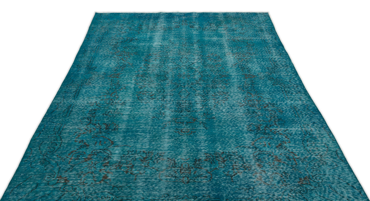 Turquoise  Over Dyed Vintage Rug 5&#39;11&#39;&#39; x 10&#39;0&#39;&#39; ft 180 x 305 cm