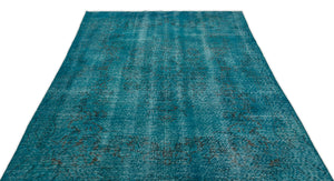 Turquoise  Over Dyed Vintage Rug 5'11'' x 10'0'' ft 180 x 305 cm