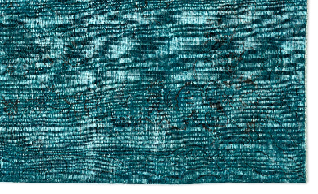 Turquoise  Over Dyed Vintage Rug 5'11'' x 10'0'' ft 180 x 305 cm