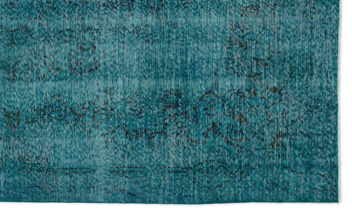 Turquoise  Over Dyed Vintage Rug 5&#39;11&#39;&#39; x 10&#39;0&#39;&#39; ft 180 x 305 cm