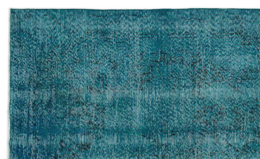 Turquoise  Over Dyed Vintage Rug 5'11'' x 10'0'' ft 180 x 305 cm