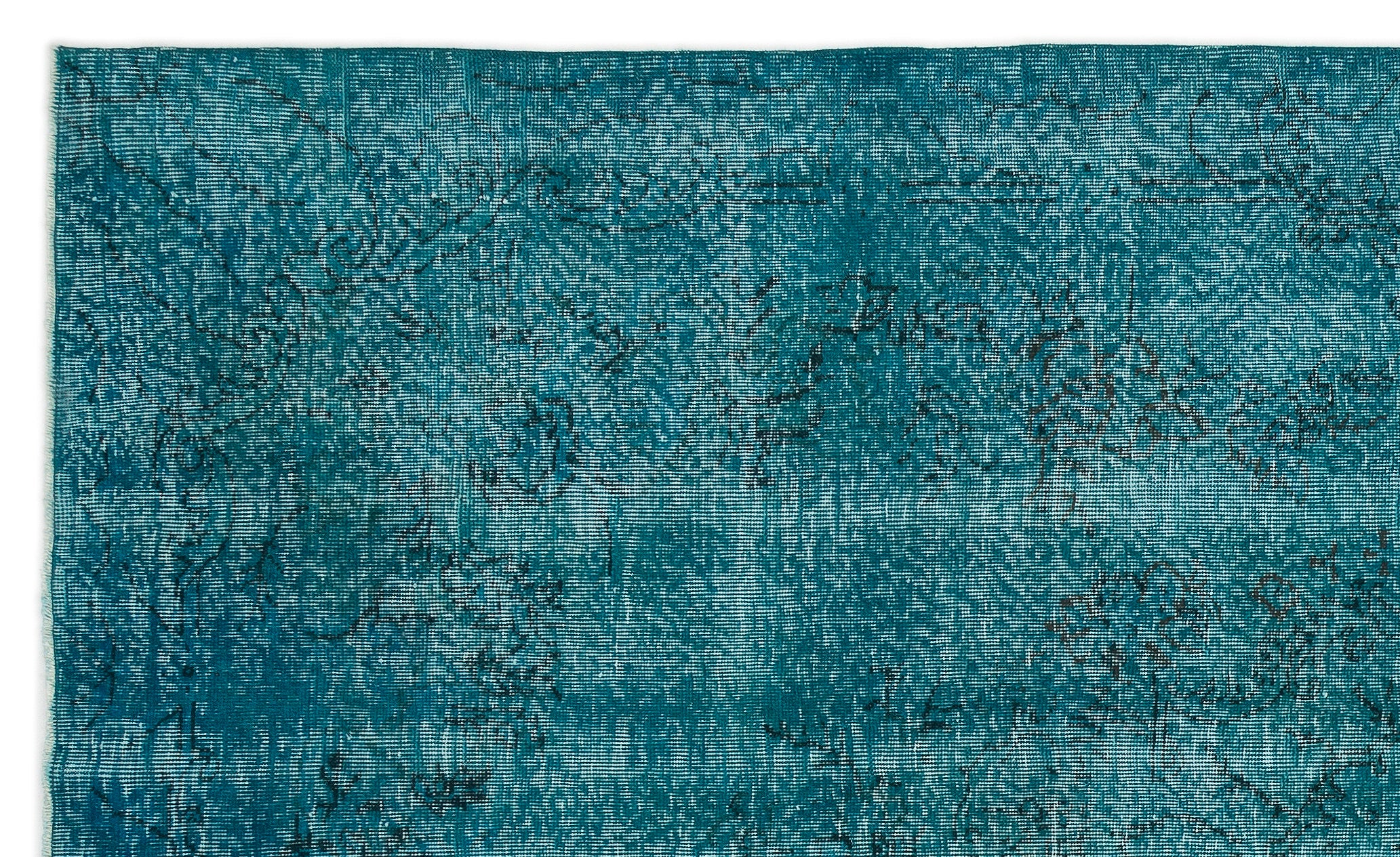 Turquoise  Over Dyed Vintage Rug 5'11'' x 10'0'' ft 180 x 305 cm