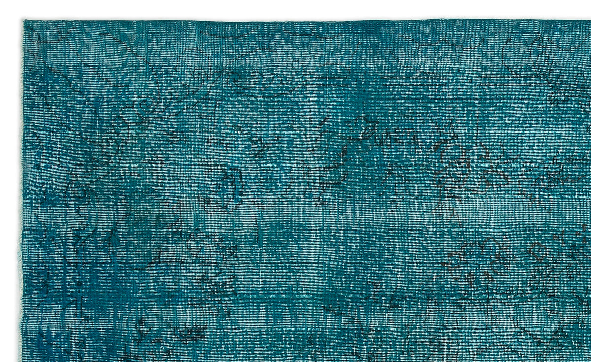 Turquoise  Over Dyed Vintage Rug 5&#39;11&#39;&#39; x 10&#39;0&#39;&#39; ft 180 x 305 cm