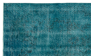 Turquoise  Over Dyed Vintage Rug 5'11'' x 10'0'' ft 180 x 305 cm