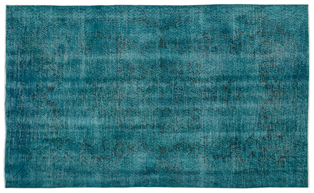 Turquoise  Over Dyed Vintage Rug 5'11'' x 10'0'' ft 180 x 305 cm