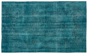 Turquoise  Over Dyed Vintage Rug 5'11'' x 10'0'' ft 180 x 305 cm